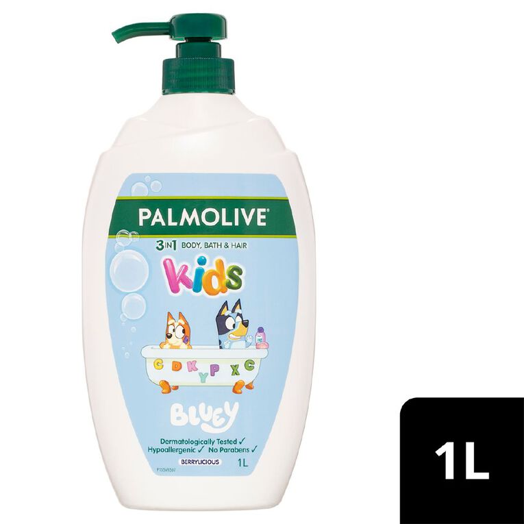Palmolive Kids 3-in-1 Body Bath and Hair Bluey 1L, , hi-res