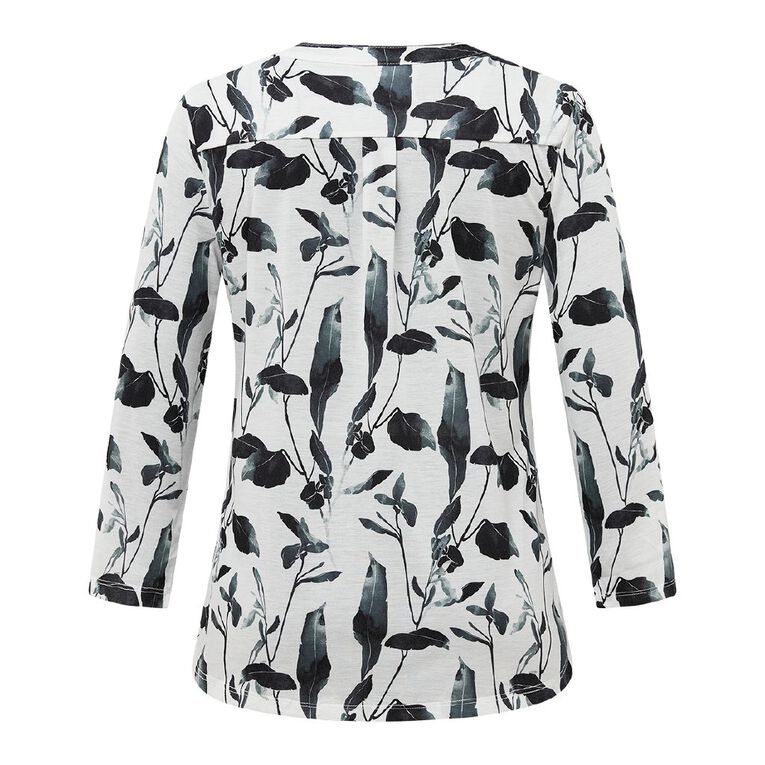 H&H Women's PB Henley, White FLORAL, hi-res