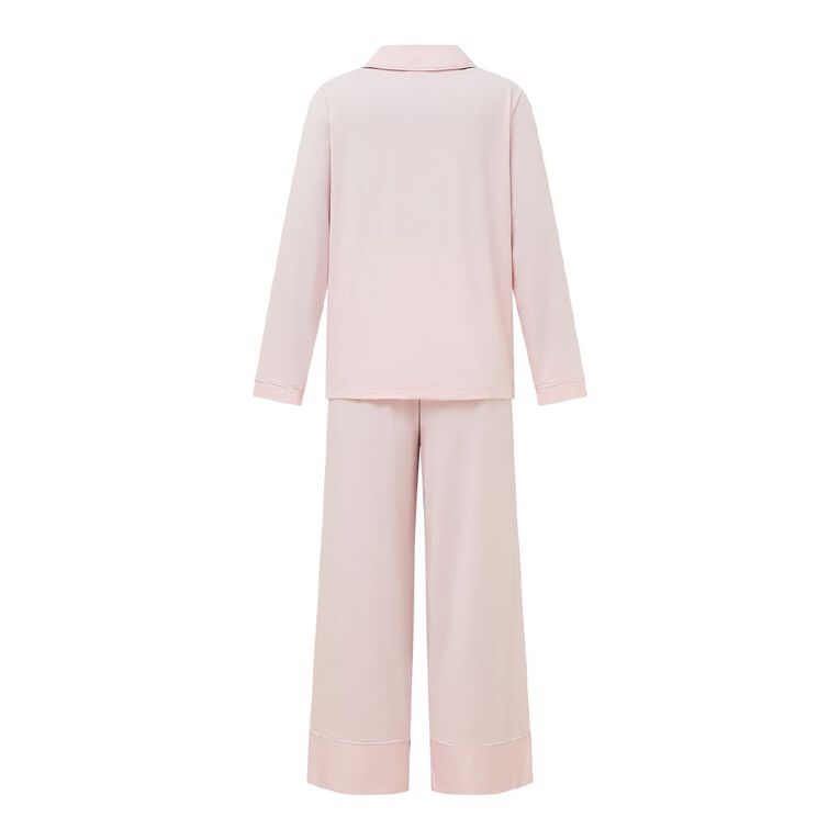 H&H Women's Comfy Button Up Pyjama Set, Pink Light, hi-res