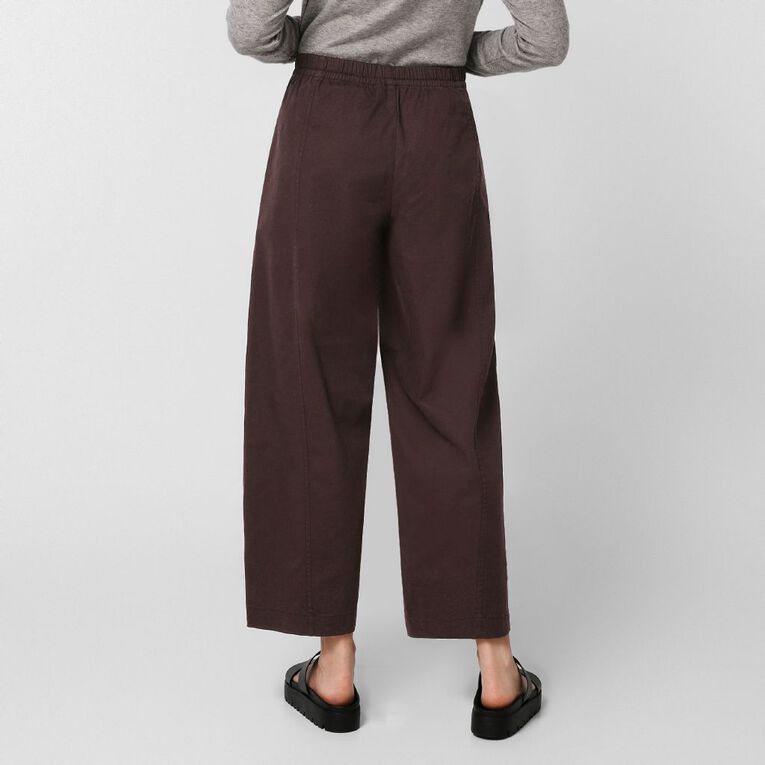 H&H Women's Relaxed Barrel Leg Pants, Brown Dark, hi-res