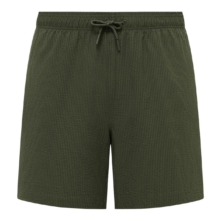 H&H Men's Seersucker 7 Inch Boardshorts, Green Dark, hi-res