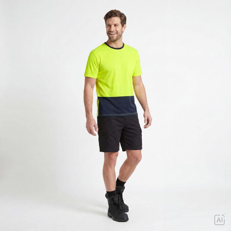 Rivet Compliant Short Sleeve Fluoro Tee, Yellow, hi-res
