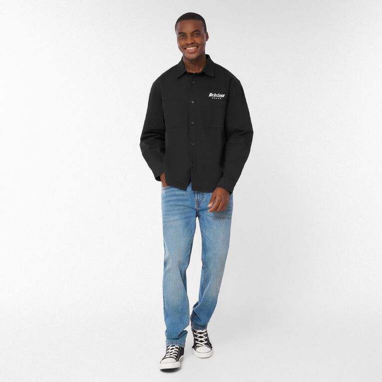 Garage Men's Printed Long Sleeve Shirt, Black, hi-res