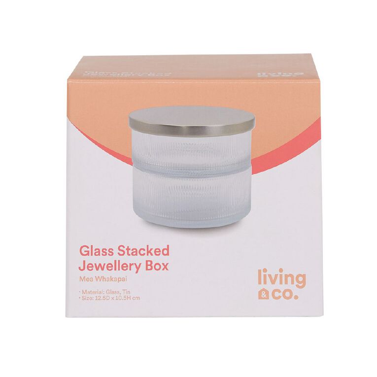 Living & Co Glass Stacked Jewellery Box, , hi-res