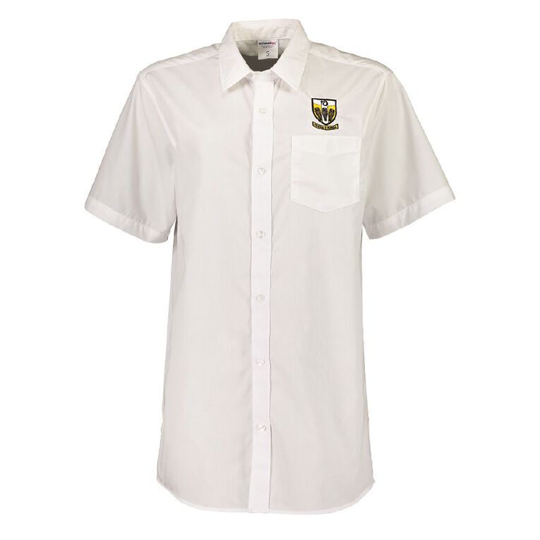 Schooltex Tikipunga High Short Sleeve Shirt with Embroidery, White, hi-res