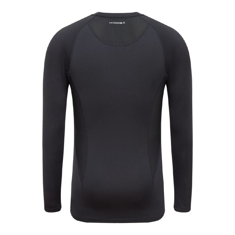 KooGa Men's Long Sleeve Compression Tee Black BLACK The Warehouse