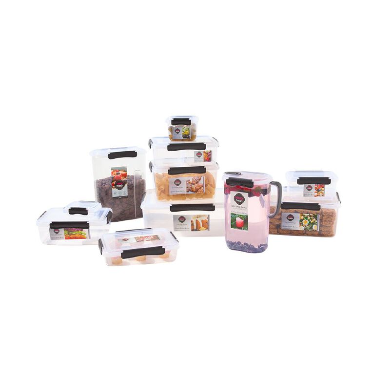 Visto Fresh Storage Container Clear/Charcoal Clips 420ml, , hi-res