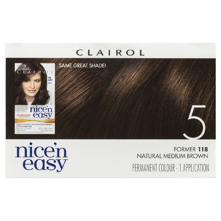 Clairol Nice N Easy Permanent Hair Colour Medium Brown 5, , hi-res
