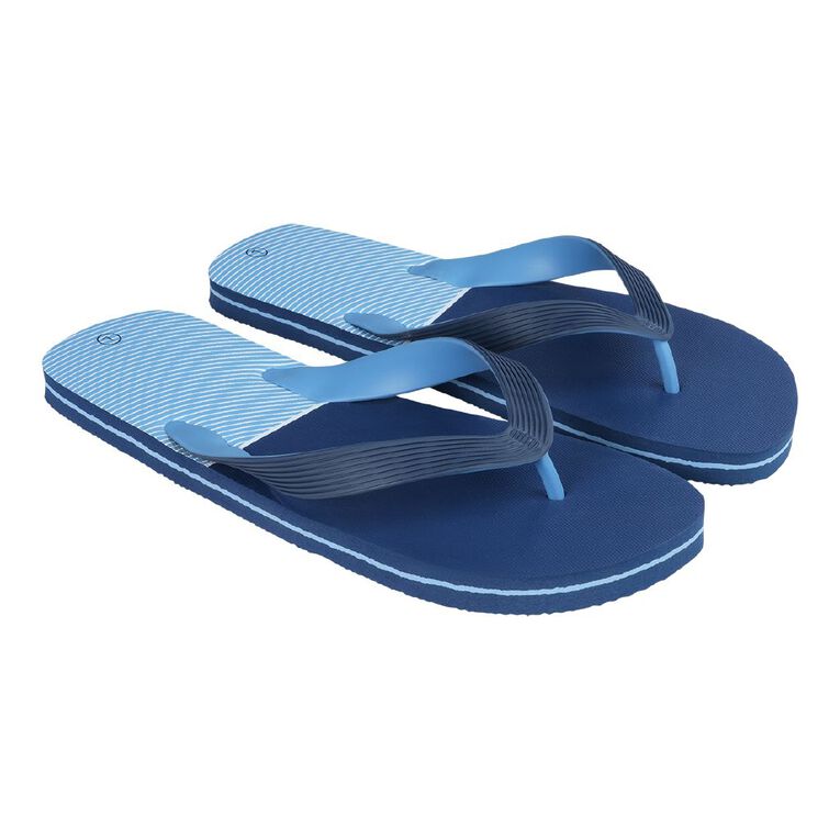 H&H Men's Double Plug Jandals, Blue, hi-res