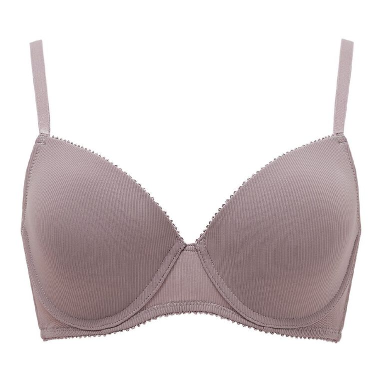 H&H Women's Ribbed Edge T-Shirt Bra, Pink Dark, hi-res