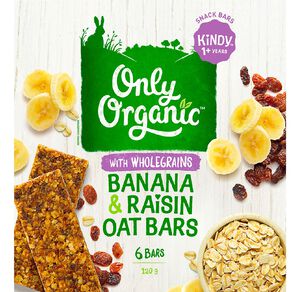 Only Organic Banana Raisin Oat Bars 6 Pack 20g