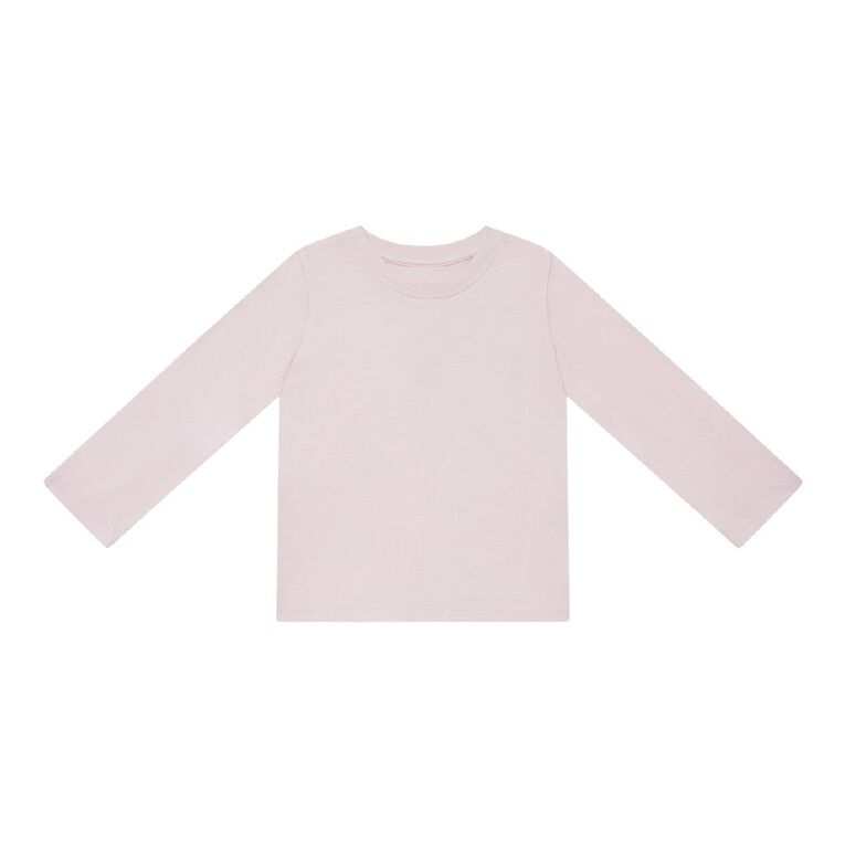 Young Original Toddler Long Sleeve Plain Tee, Pink Light, hi-res