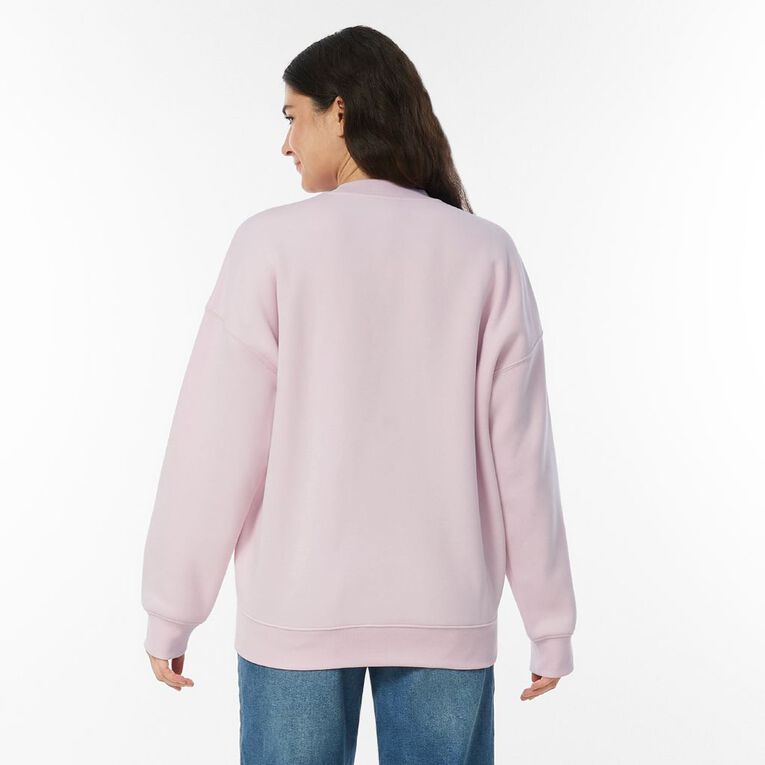 H&H Women's Long Sleeve Graphic Fleece Crew, Pink Light, hi-res