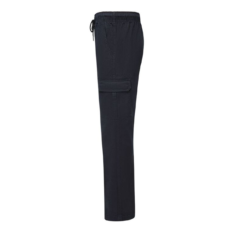 H&H Men's Elastic Waist Cargo Pants, Black, hi-res