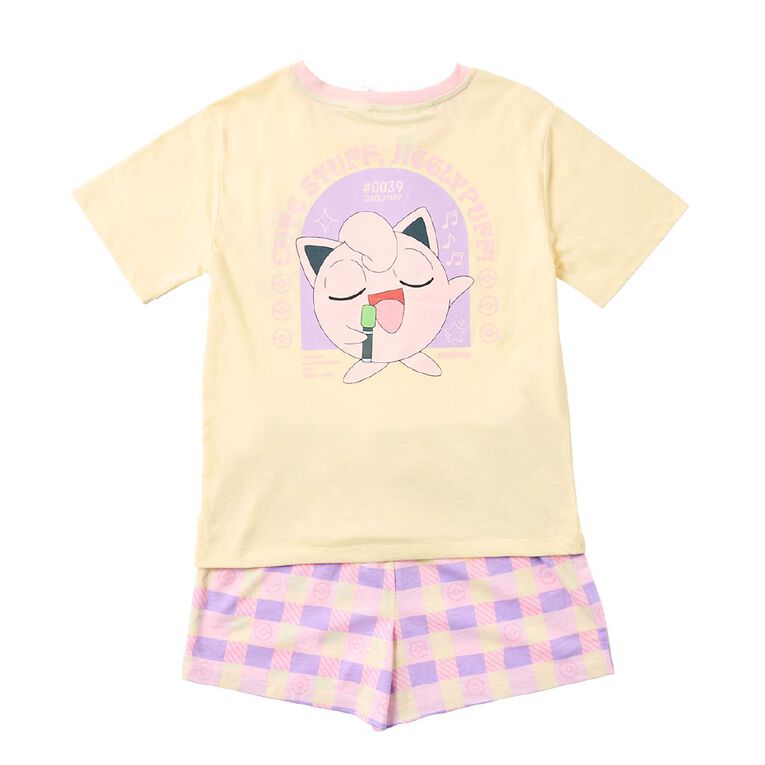 Pokemon Girls' Boxy T-Shirt and Short Pyjama Set, Yellow Light, hi-res