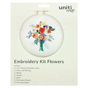 Uniti Embroidery Kit Flowers 16cm