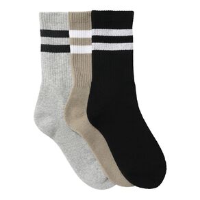 H&H Boys' Mixed Sport Crew Socks 3 Pack