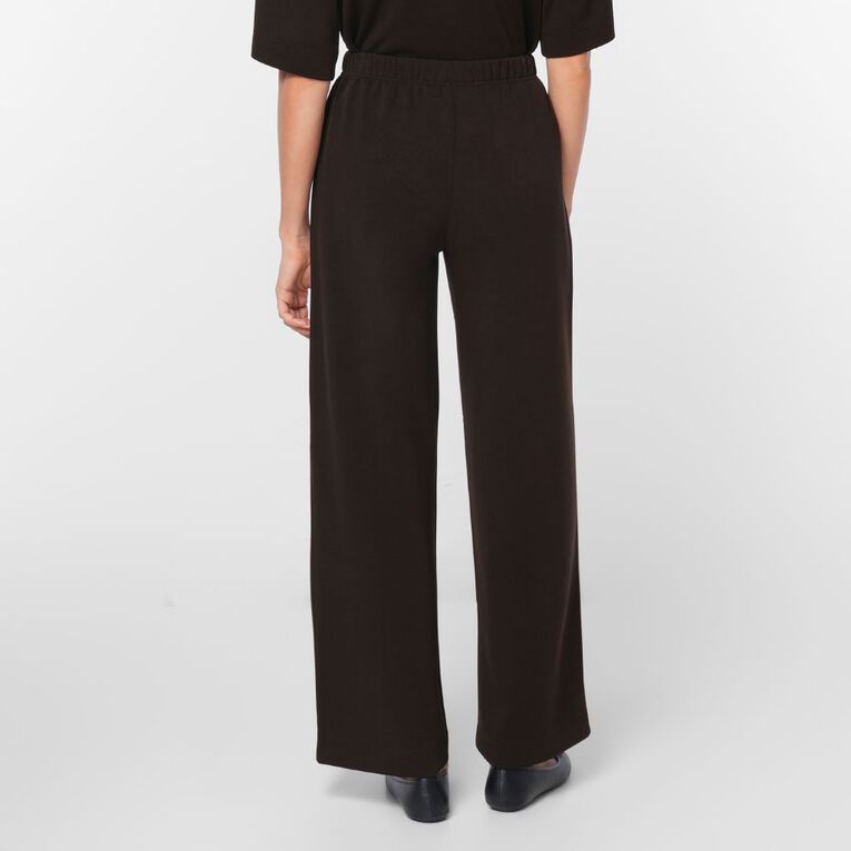 H&H Women's Modal Pintuck Wide Leg Pants, Brown Dark, hi-res