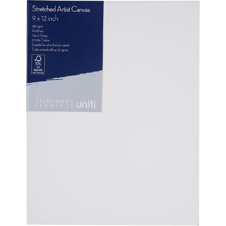 Uniti Plat Canvas 9 Inch x 12 Inch 380gsm, , hi-res