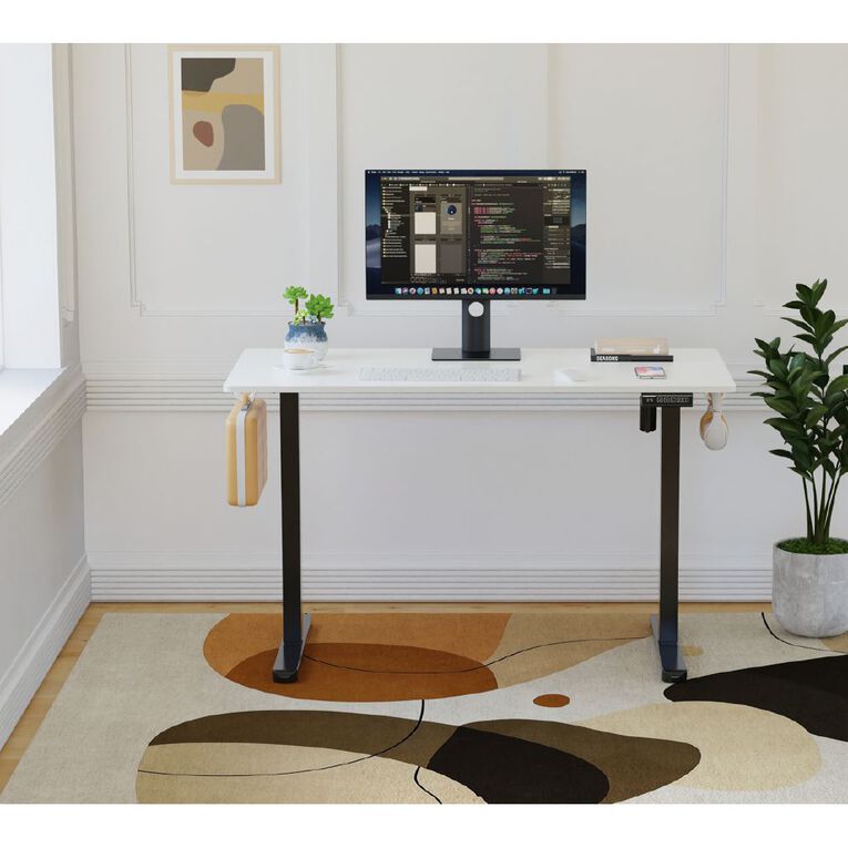 Living & Co Height Adjustable Desk 1200W White, , hi-res