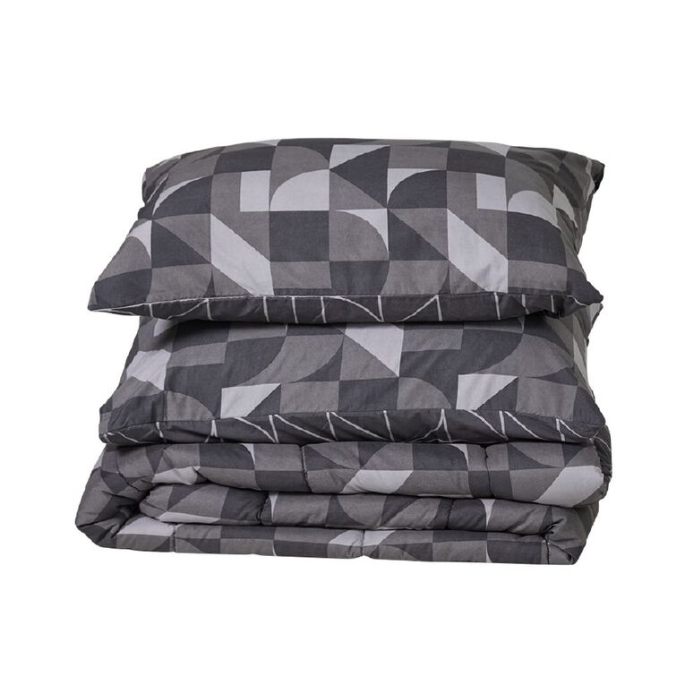 Living & Co 3 Piece Comforter Nova Grey King, , hi-res