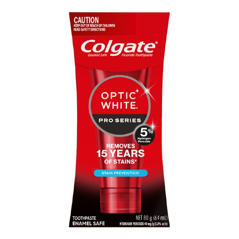 Colgate Optic White Pro Series Stain Shield Toothpaste 80g, , hi-res