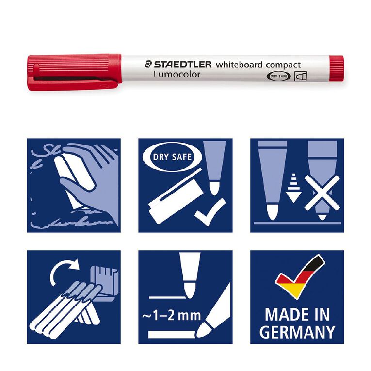 Staedtler Lumocolor Whiteboard Compact Markers Assorted 4 Pack, , hi-res