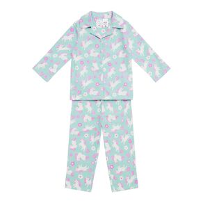 H&H Girls' Flannelette Button Up Pyjama Set