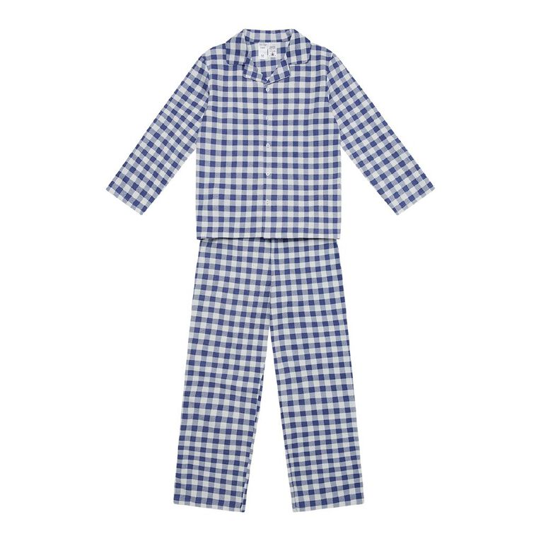 H&H Boys' Flanelette Pyjama Set, Blue Mid, hi-res