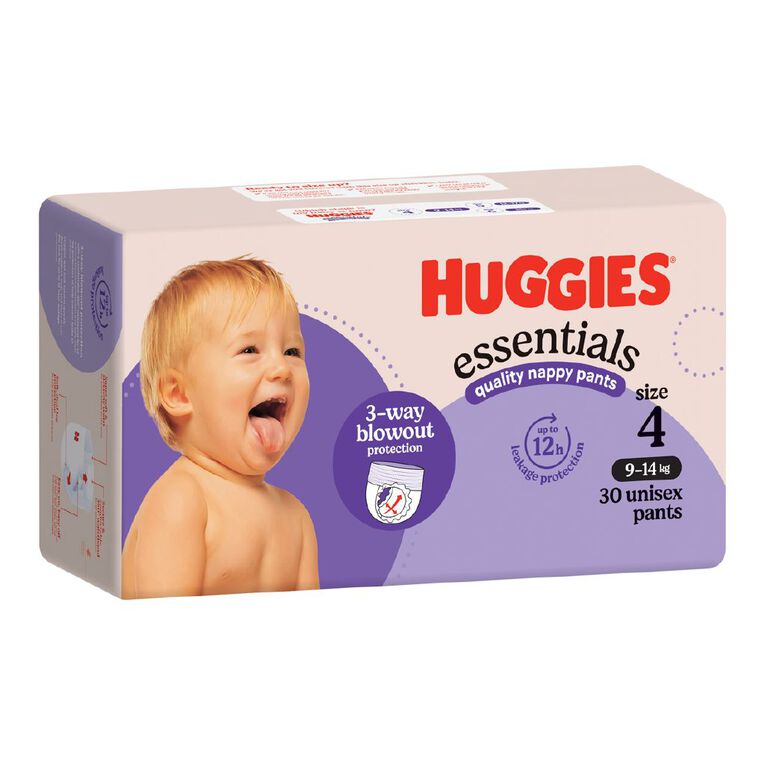 Huggies Nappy Essentials Pants Size 4 30 Pack, , hi-res