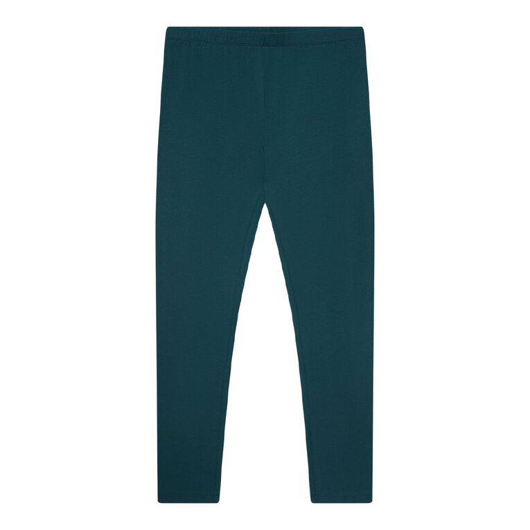 Young Original Plain Leggings, Green Dark, hi-res