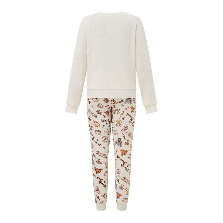 Winnie the Pooh Women's Coral Fleece Pyjama Set, White, hi-res