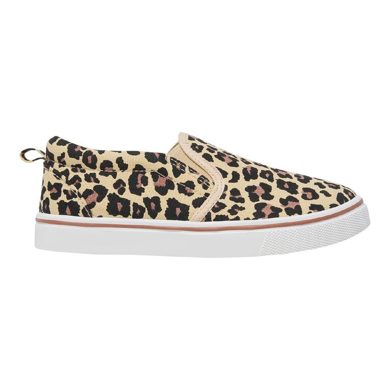 Young Original Senior Kids' Print Slip-on Shoes, Brown, hi-res
