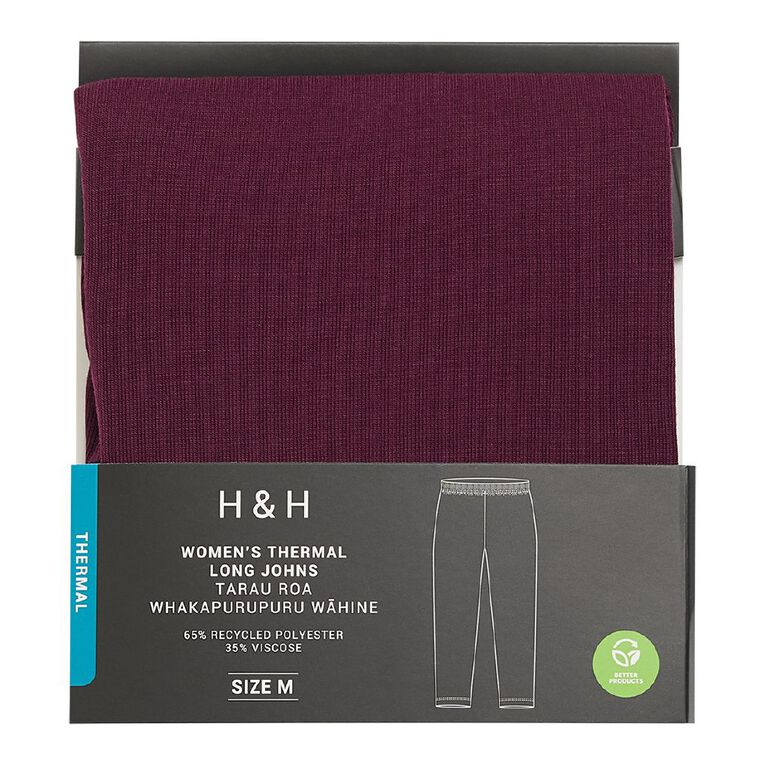 H&H Women's Thermal Long Johns, Red Mid, hi-res