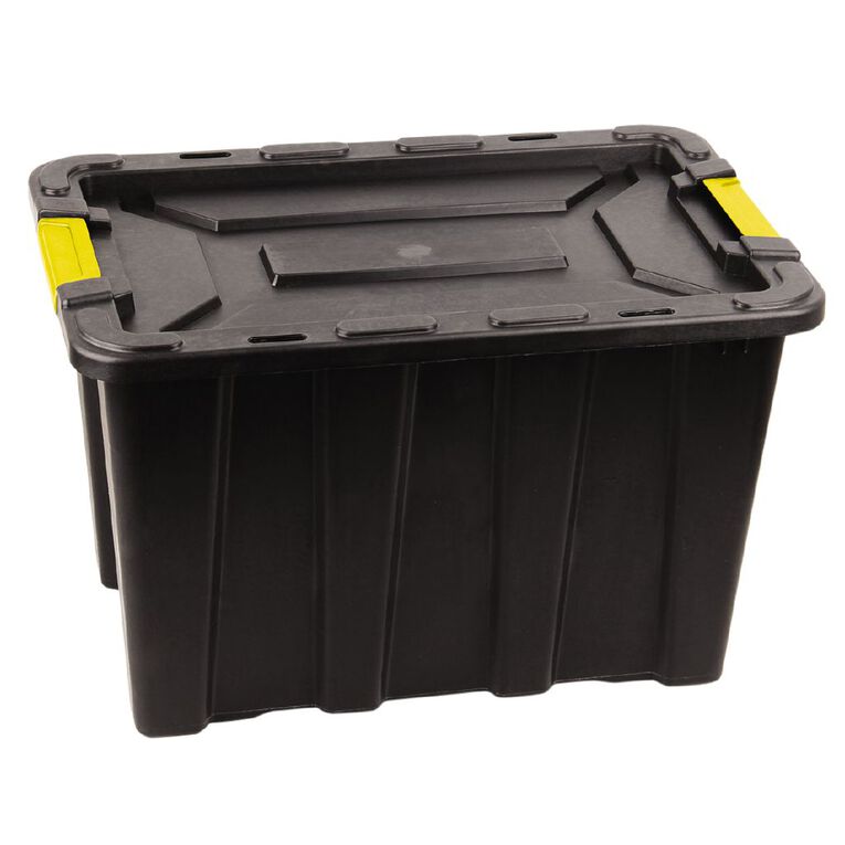 Living & Co Heavy Duty Storage Box Black 55L, , hi-res