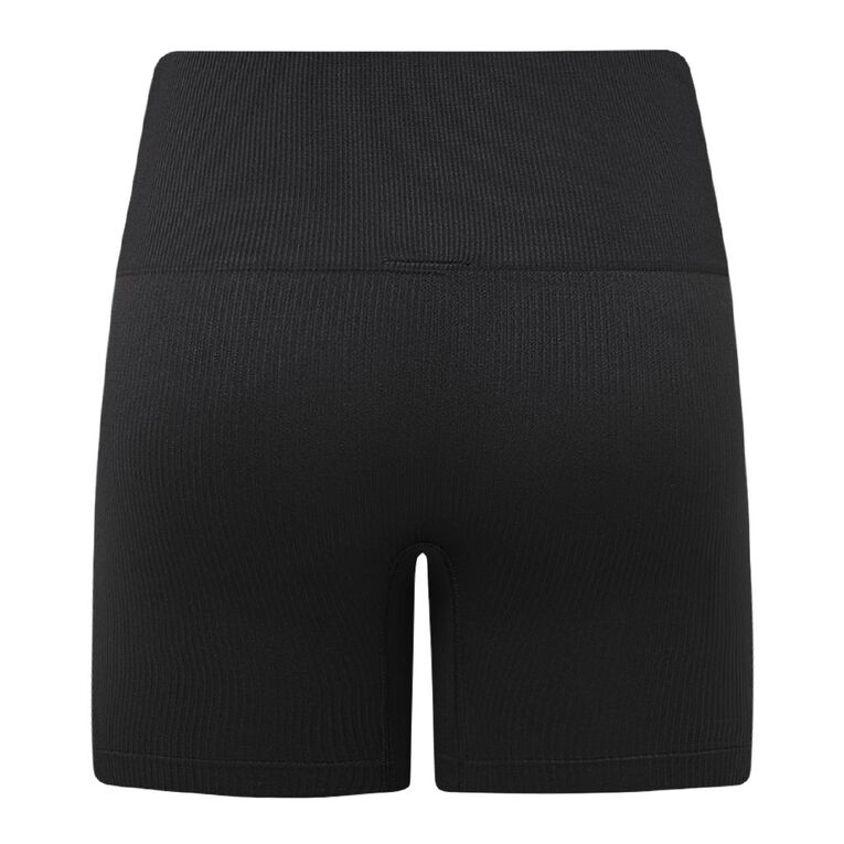 Active Intent Women's Seamless Rib Shorts, Black, hi-res