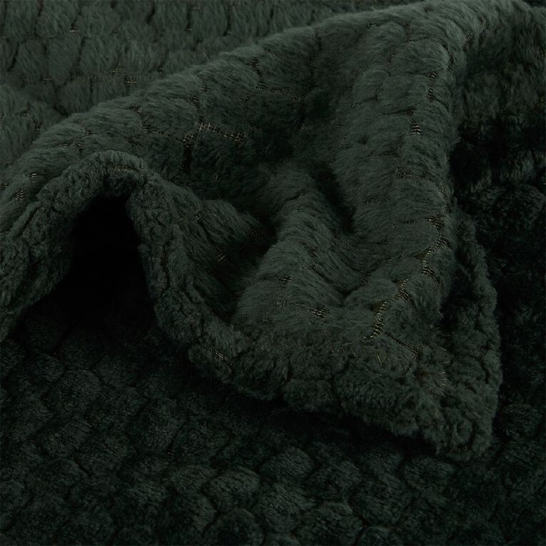 Living & Co Throw Honeycomb Green Dark 127cm x 152cm, , hi-res