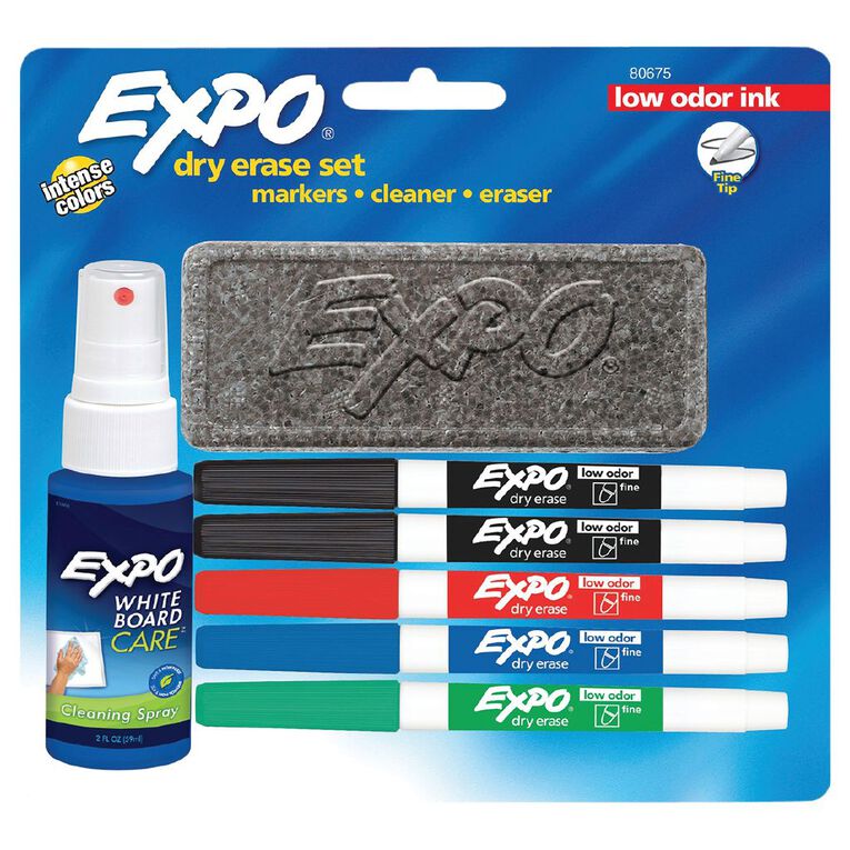 Expo Dry Erase Starter Fine Tip Whiteboard Marker Assorted 6 Pack, , hi-res