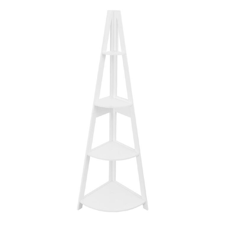 Living & Co Corner Ladder Shelf White, , hi-res