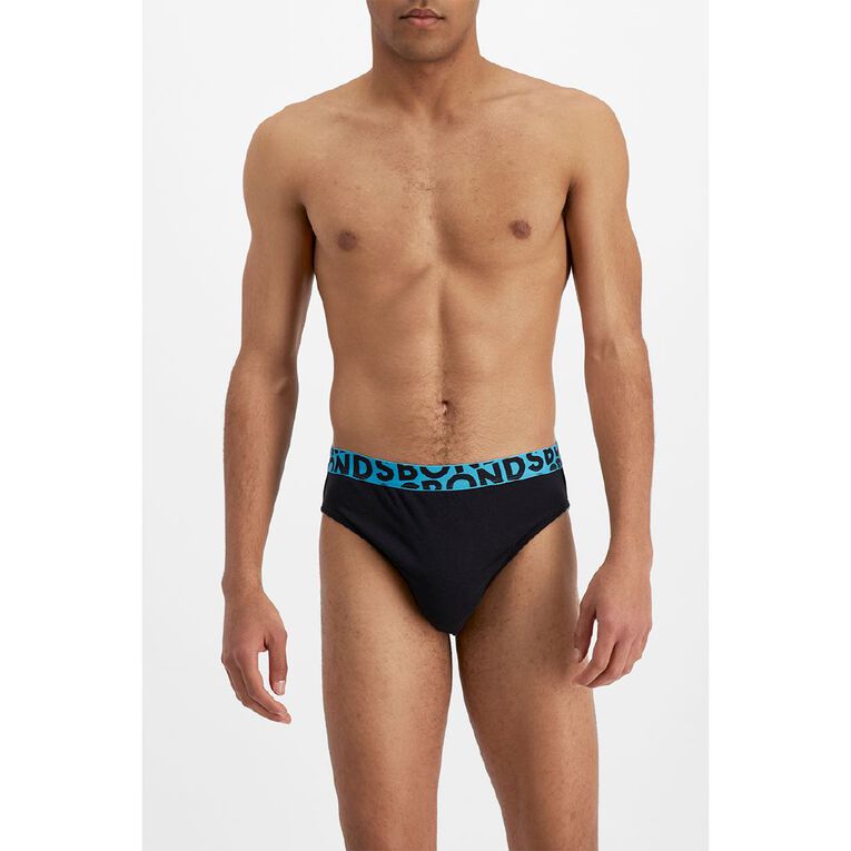 B FOR BONDS Men's Logo Briefs 4 Pack, Black, hi-res