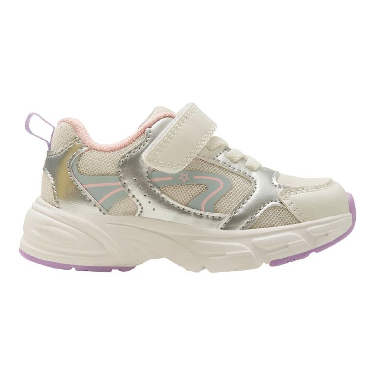 Active Intent Junior Kids' Super Trainers, White, hi-res