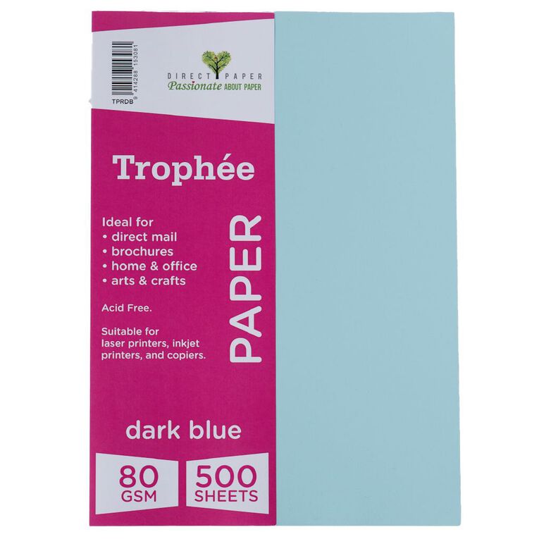Trophee Paper 80gsm Dark Blue A4 500 Pack, , hi-res
