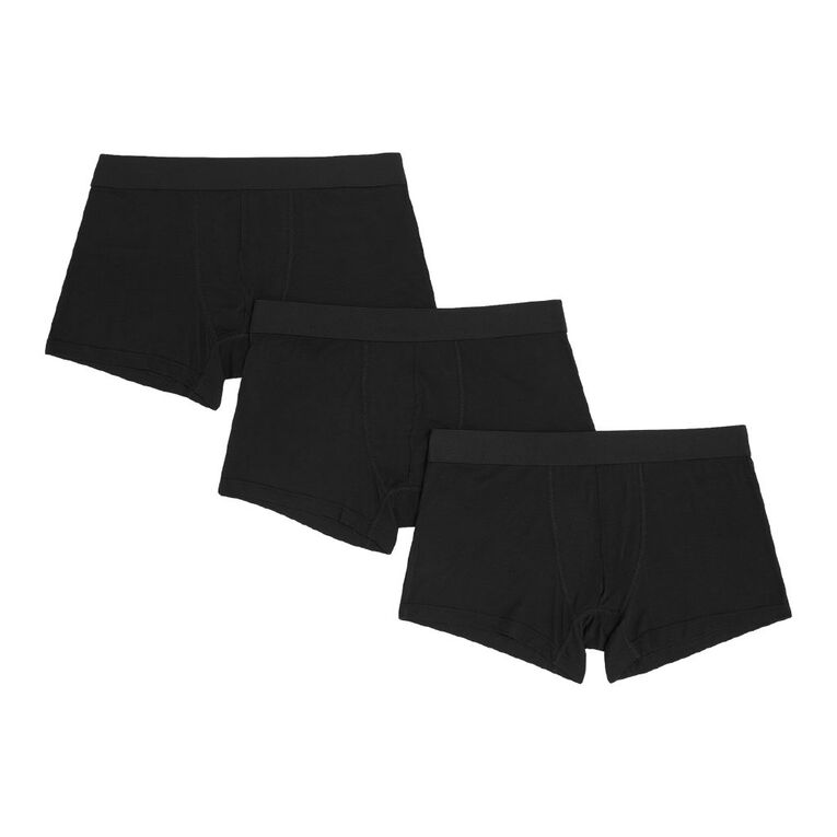H&H Men's Comfort Trunk 3 Pack, Black, hi-res