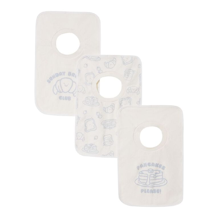 Young Original Babies' Pull Over Bibs 3 Pack, Cream BRUNCH, hi-res