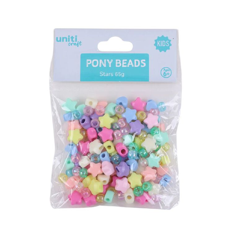 Uniti Craft Adults Pony Beads Stars 75g, , hi-res
