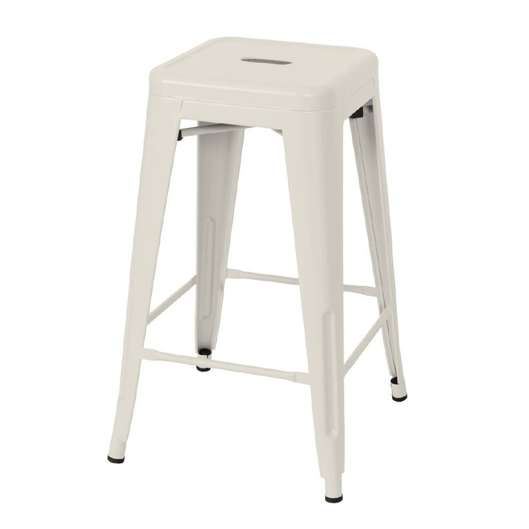 Living & Co Metal Stool Cream 66cm, , hi-res