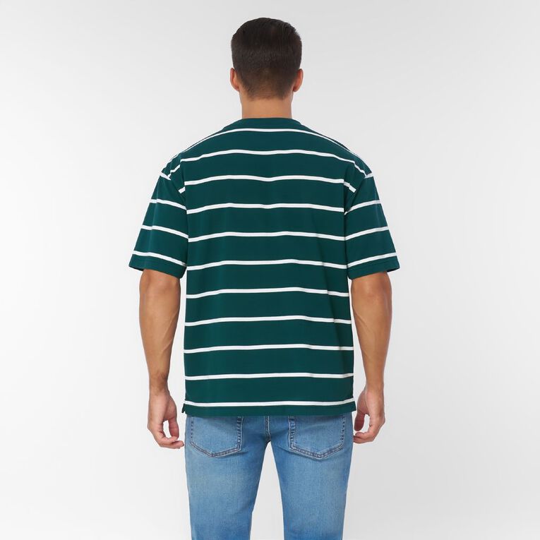 Garage Men's Relaxed Pique Striped Tee, Green Dark, hi-res
