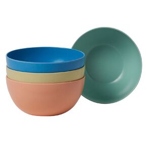 Living & Co Kids Bamboo Mix Bowls Multi-Coloured 4 Pack