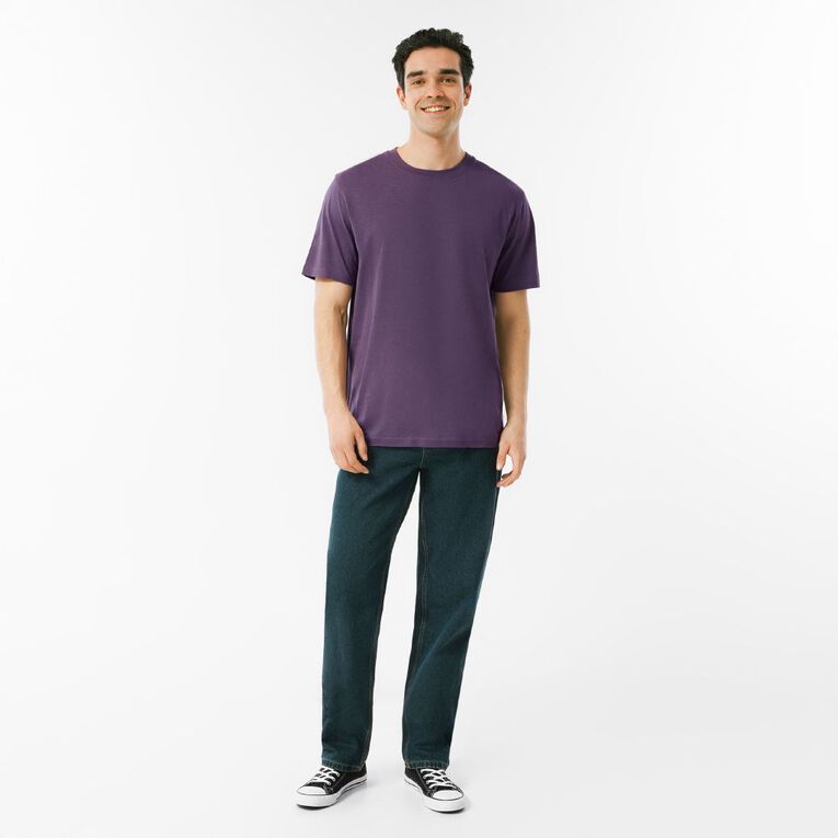 H&H Men's Regular Fit Crew Neck Tee, Purple Dark, hi-res
