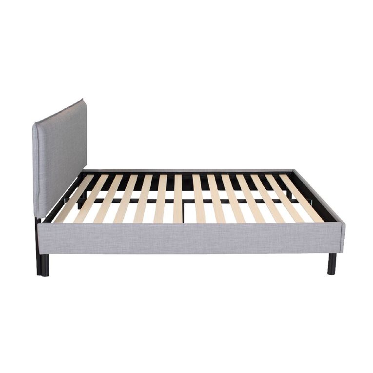 Living & Co Archie Upholstered Bed Grey King, , hi-res